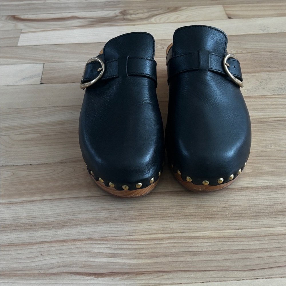 Vanessa Bruno Studded Leather Clogs 👡 Buckle Detail EU 37 - Picture 2 of 9